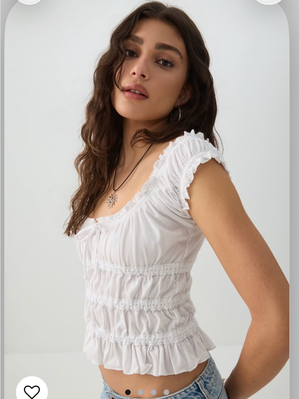 Ardene White Ruffled Smocked Tank
